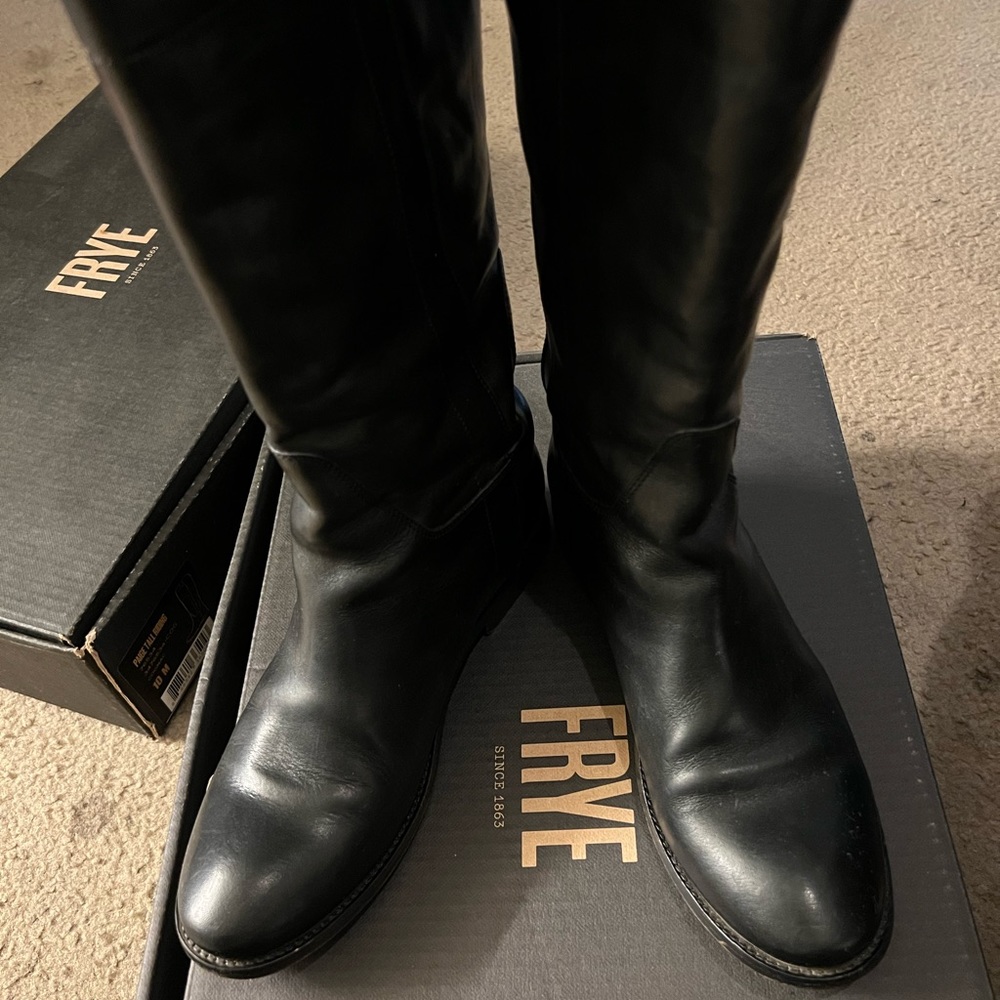 Frye Paige Boots Tall Black Size 10